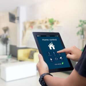 Person using device for smart home