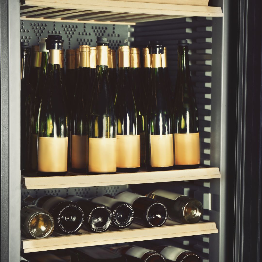 Champagne in restaurant refrigerator 