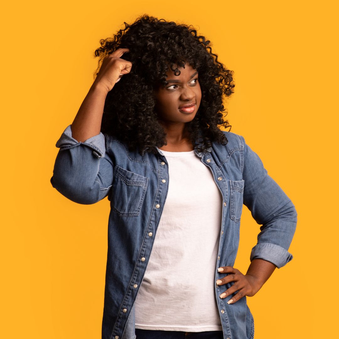 person hearing a weird noise