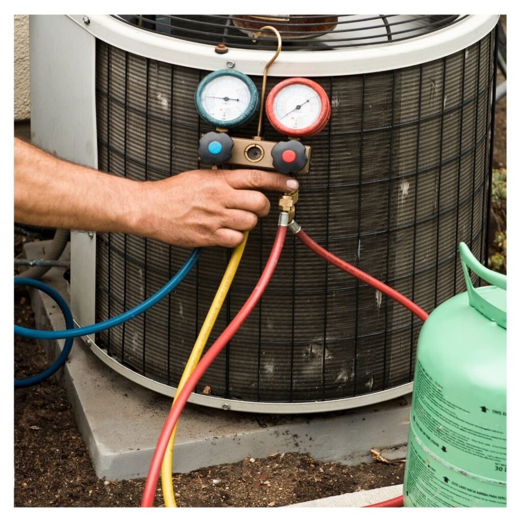 A home hvac system being tested
