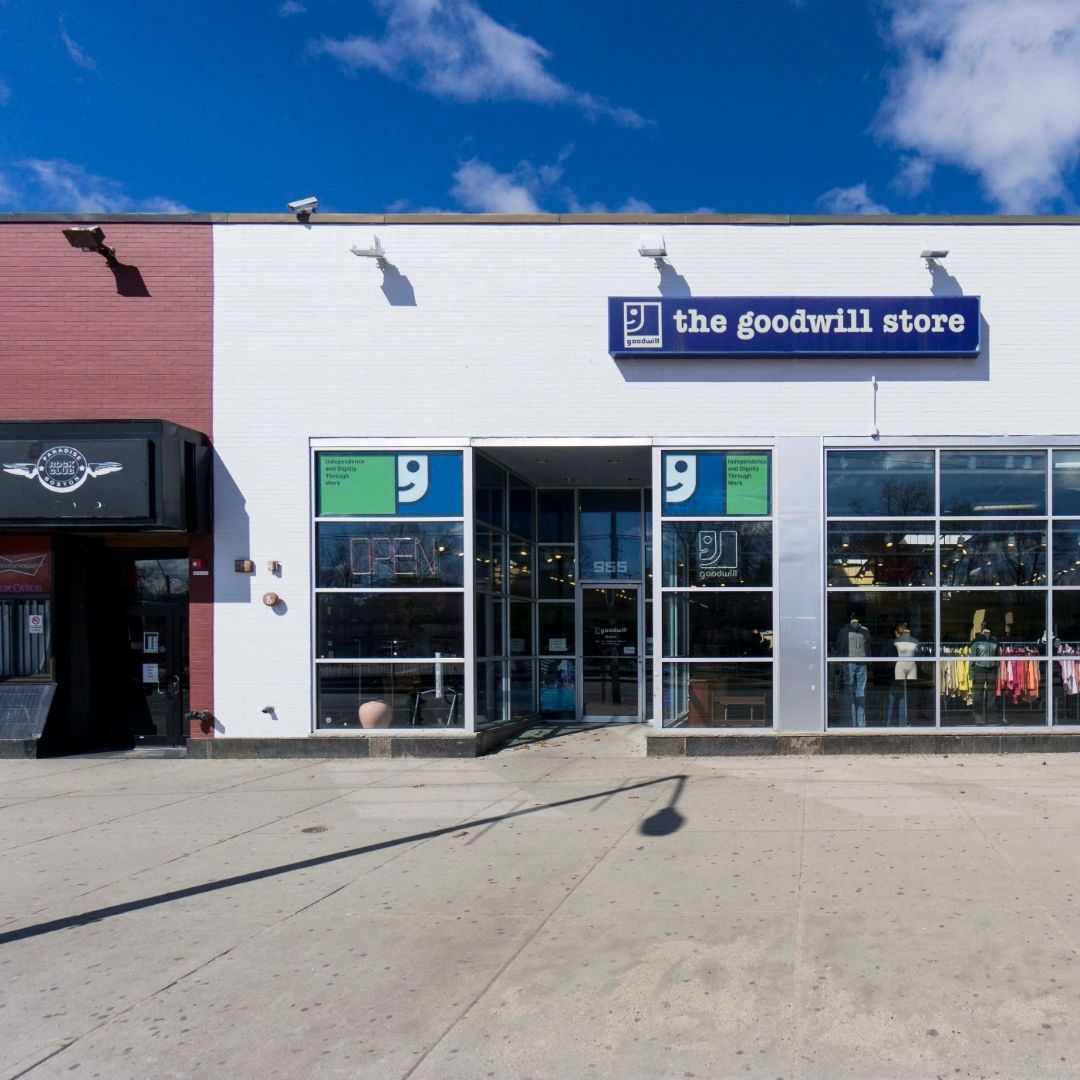 Business storefronts.