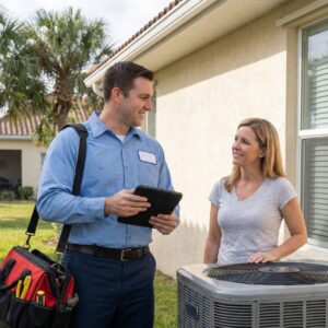 talking to homeowner